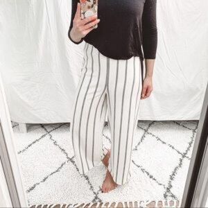 H&M | Blue and Cream Striped Wide Leg Pants